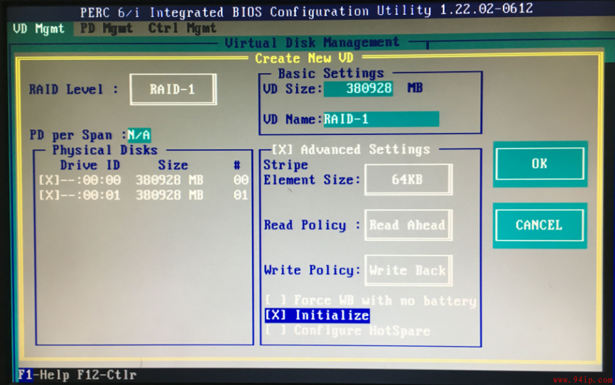 Dell R710服务器RAID1磁盘阵列配置方法