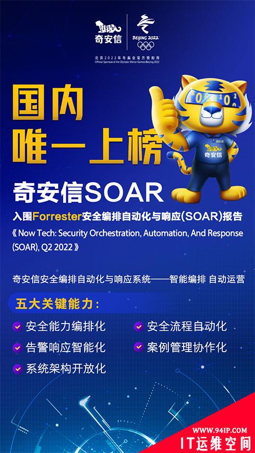 榜上有名！奇安信入选国际权威机构SOAR报告