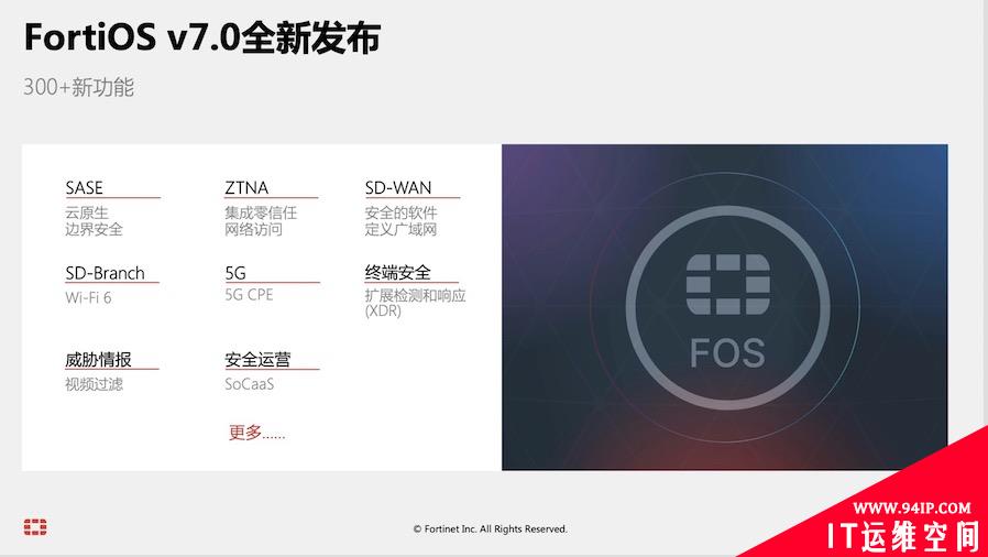 Fortinet  FortiOS 操作系统重大更新，  支持SASE 和零信任网络访问的功能