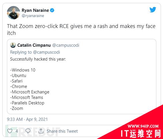 Pwn2Own 2021现场实录：苹果失宠？Zoom、Chrome、Windows被入侵